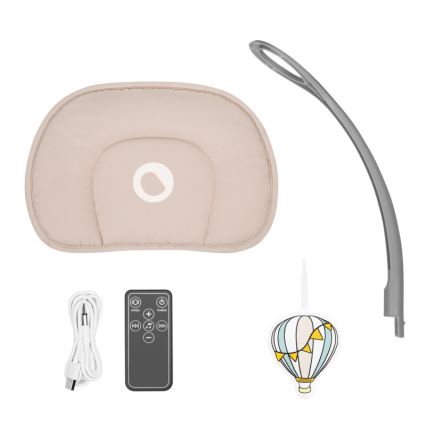 Lionelo - Baloiço infantil com melodia RIO 4xC Bege Latte + controlo remoto