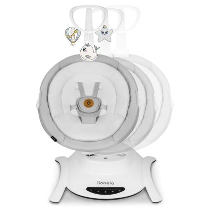 Lionelo - Baloiço musical para bebé BELLA Grey Concrete + controlo remoto