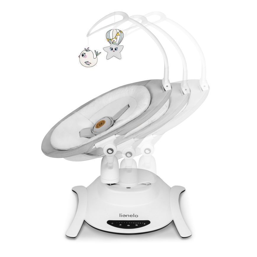 Lionelo - Baloiço musical para bebé BELLA Grey Concrete + controlo remoto