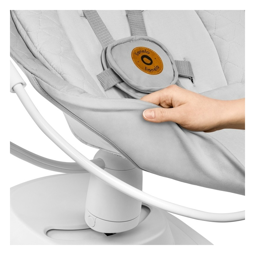 Lionelo - Baloiço para bebé com melodia BELLA Grey Concrete + comando remoto