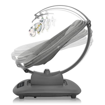 Lionelo - Baloiço para bebé com melodia BLOSSOM Cinzento Betão + controlo remoto