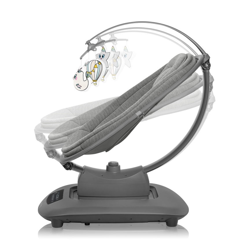 Lionelo - Baloiço para bebé com melodia BLOSSOM Cinzento Betão + controlo remoto