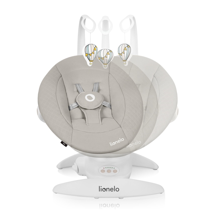 Lionelo - Baloiço para bebé com melodia IRIS 4xAA Beige Sand