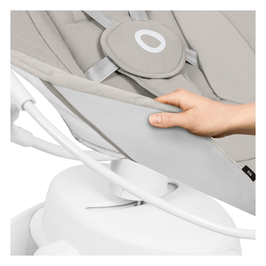 Lionelo - Baloiço para bebé com melodia IRIS 4xAA Beige Sand