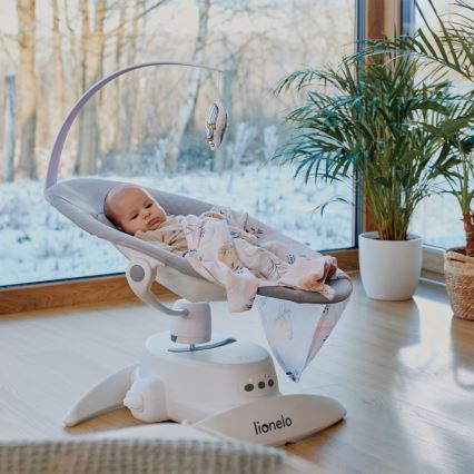 Lionelo - Baloiço para bebé com melodia IRIS Grey Concrete