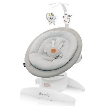 Lionelo - Baloiço para bebé com melodia MELL Beige Sand 4xAA + controlo remoto