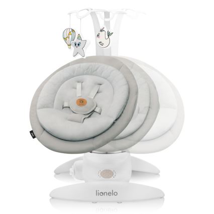 Lionelo - Baloiço para bebé com melodia MELL Beige Sand 4xAA + controlo remoto