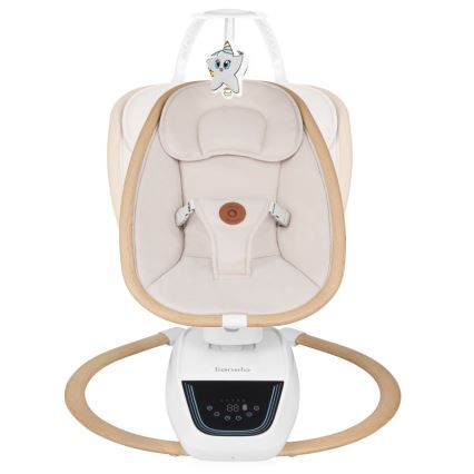 Lionelo - Baloiço para bebé com melodia OLIVIA Beige Natural + controlo remoto