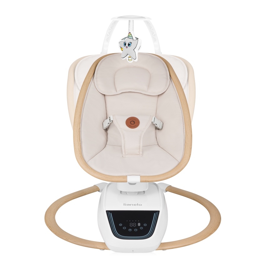 Lionelo - Baloiço para bebé com melodia OLIVIA Beige Natural + controlo remoto