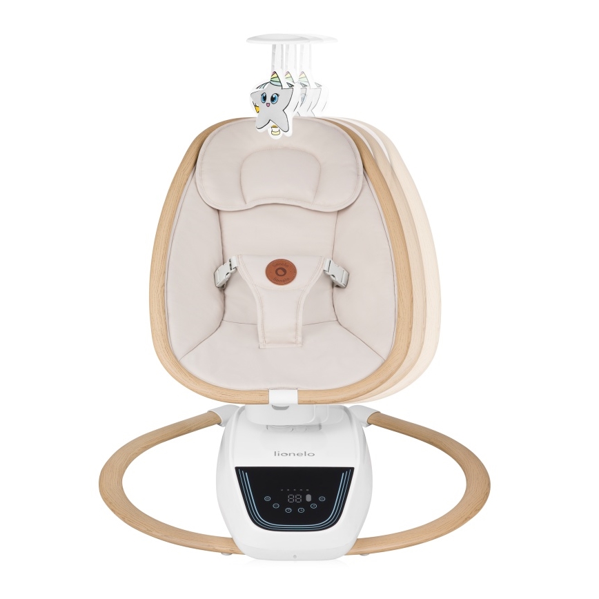 Lionelo - Baloiço para bebé com melodia OLIVIA Beige Natural + controlo remoto