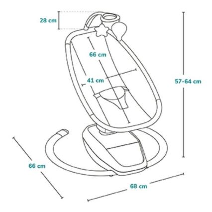 Lionelo - Baloiço para bebé com melodia OLIVIA Beige Natural + controlo remoto