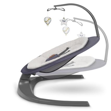 Lionelo - Baloiço para bebé com melodia RALF 4xAA Cinza Grafite + comando remoto