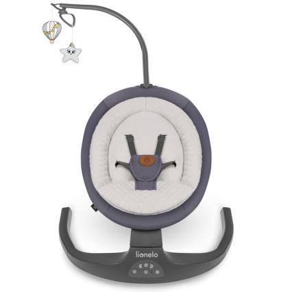 Lionelo - Baloiço para bebé com melodia RALF 4xAA Cinza Grafite + comando remoto