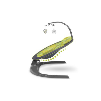 Lionelo - Baloiço para bebé com melodia RALF 4xAA Cinzento Concreto + comando à distância