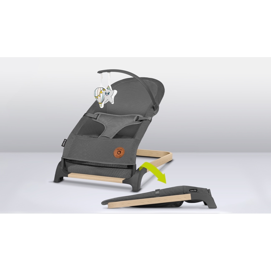 Lionelo - Baloiço para bebé JUNE cinzento