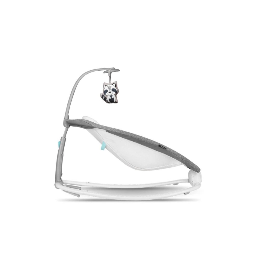 Lionelo - Baloiço vibratório infantil com melodia PASCAL 2xAA cinzento/turquesa