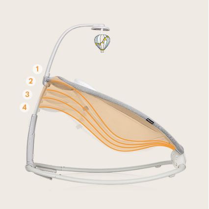 Lionelo - Baloiço vibratório para bebé com melodia PASCAL 2xAA cinzento
