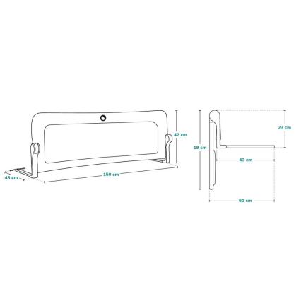 Lionelo - Barreira de proteção para cama em EVA, bege