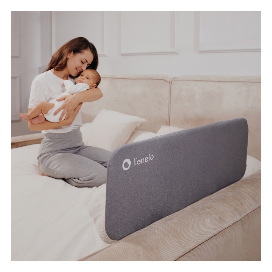 Lionelo - Barreira de segurança para cama LORA, cinzento escuro