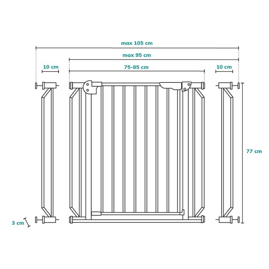 Lionelo - Barreira de segurança TRUUS SLIM LED 1xAAA cinzenta