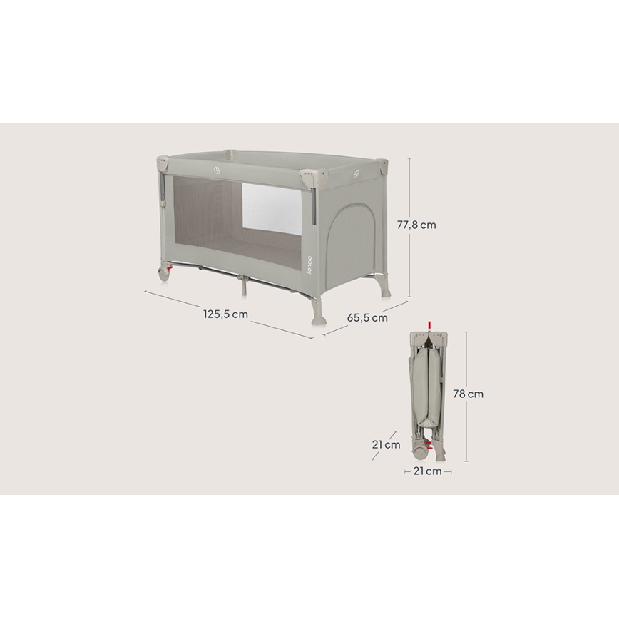 Lionelo - Berço de viagem 3 em 1 ELLEN ELLEN Bege Areia