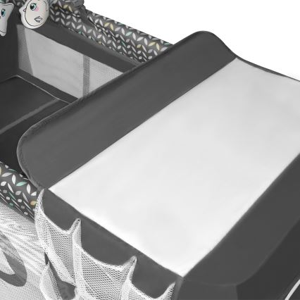 Lionelo - Berço de Viagem FLOWER Cinzento Scandi