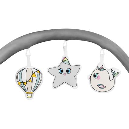 Lionelo - Berço de Viagem FLOWER Cinzento Scandi