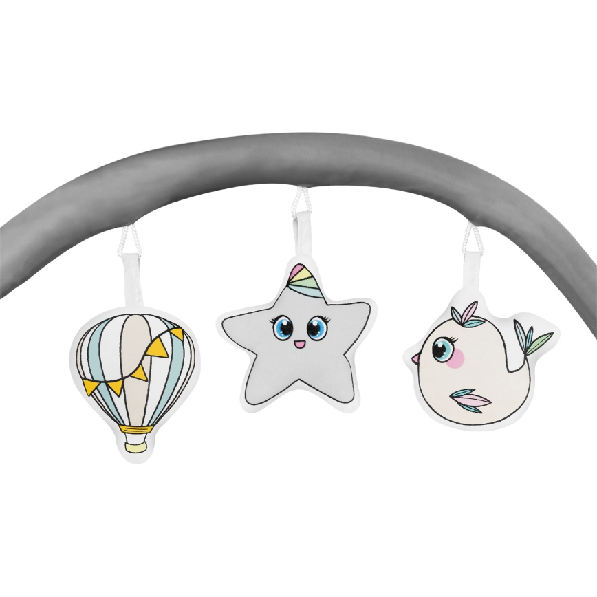 Lionelo - Berço de Viagem FLOWER Cinzento Scandi