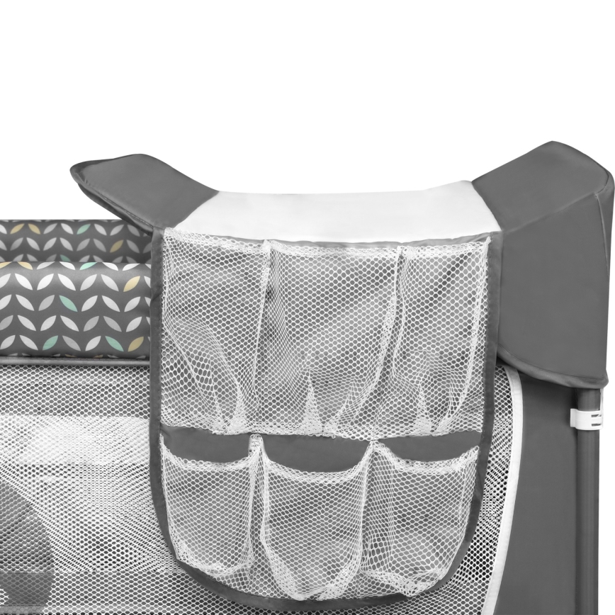 Lionelo - Berço de Viagem FLOWER Cinzento Scandi