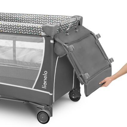 Lionelo - Berço de Viagem FLOWER Cinzento Scandi