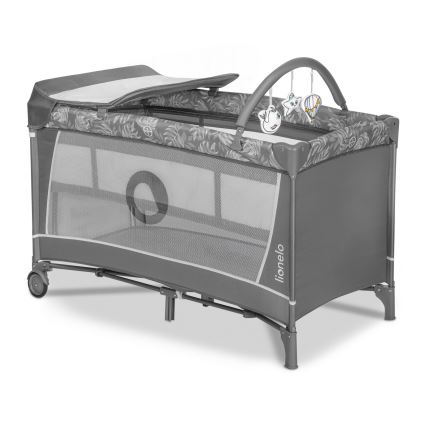 Lionelo - Berço de Viagem FLOWER Pedra Cinzenta