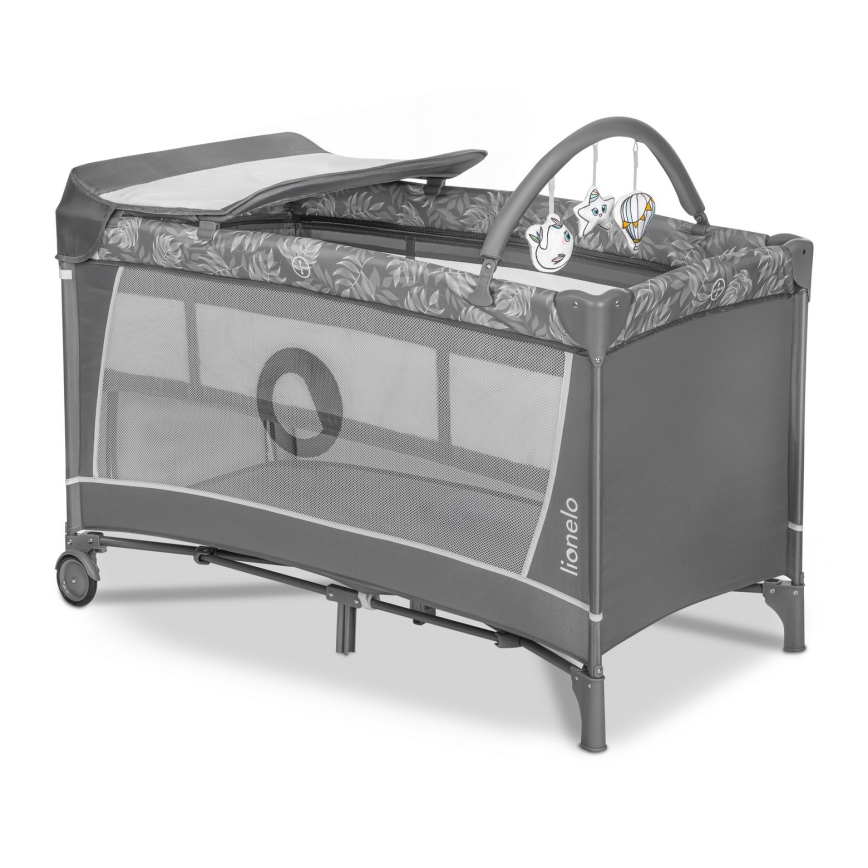 Lionelo - Berço de Viagem FLOWER Pedra Cinzenta