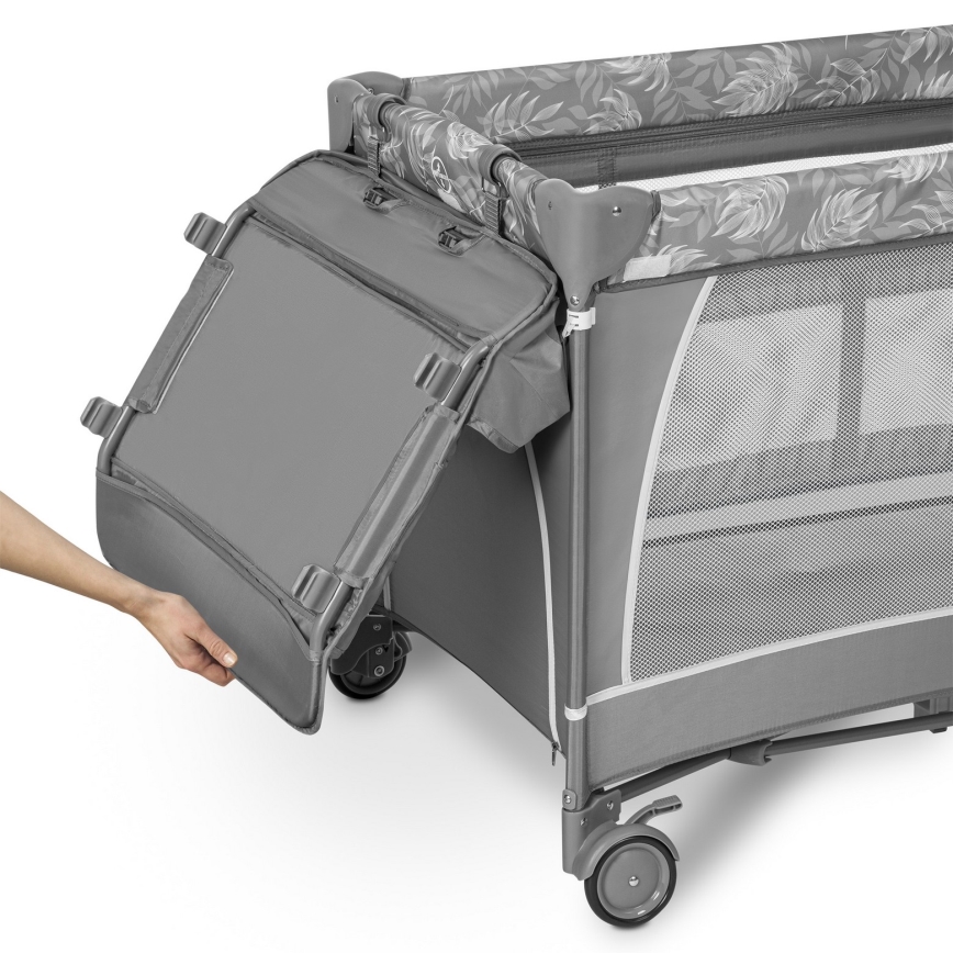 Lionelo - Berço de Viagem FLOWER Pedra Cinzenta