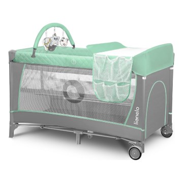 Lionelo - Berço de viagem FLOWER Turquesa