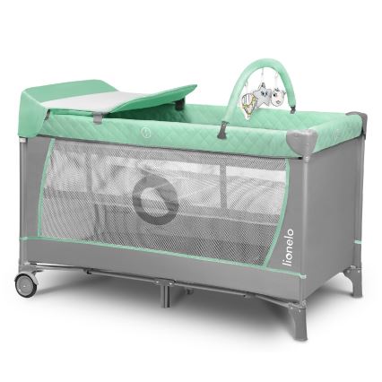 Lionelo - Berço de viagem FLOWER Turquesa