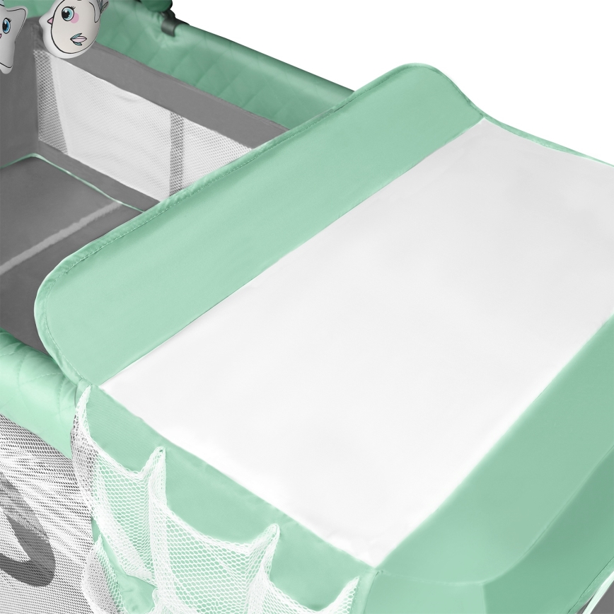 Lionelo - Berço de viagem FLOWER Turquesa