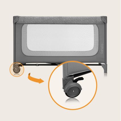 Lionelo - Berço de viagem JASMIN EASY FOLD Grey Stone