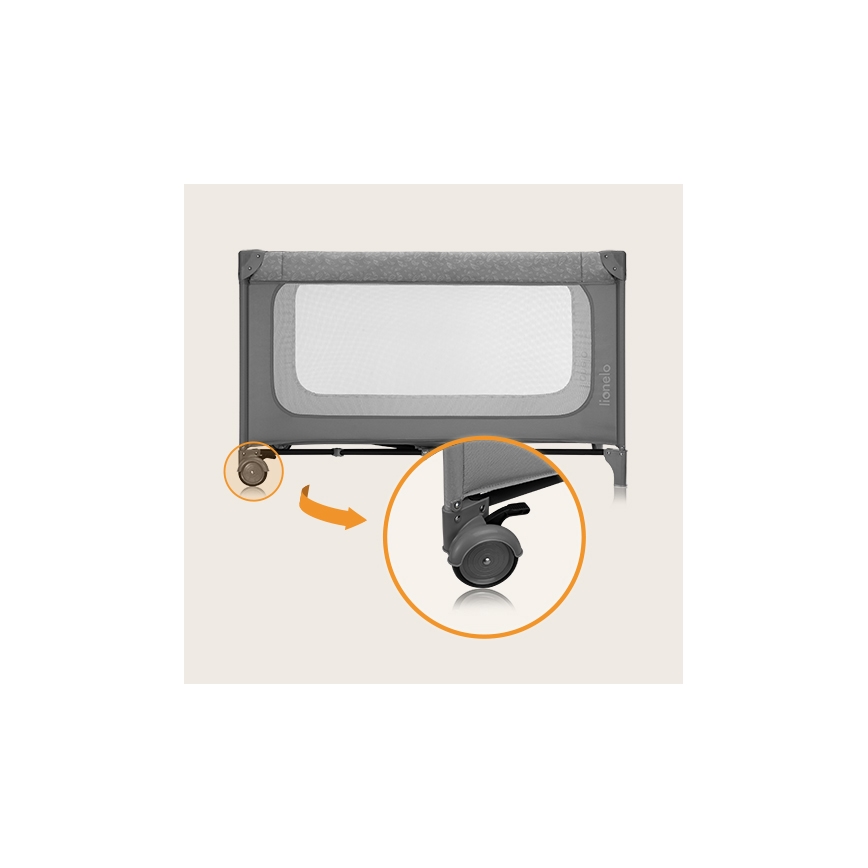 Lionelo - Berço de viagem JASMIN EASY FOLD Grey Stone