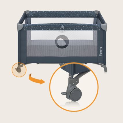 Lionelo - Berço de viagem STEFI Azul Cinzento