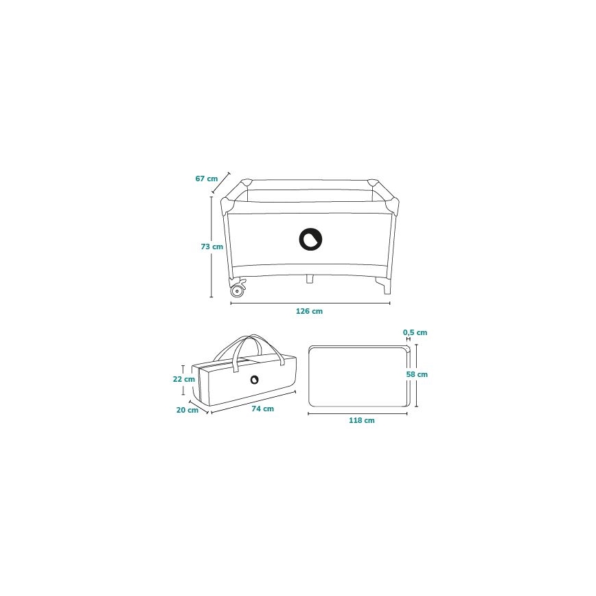 Lionelo - Berço de viagem STEFI azul escuro