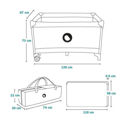 Lionelo - Berço de viagem STEFI cinzento/amarelo