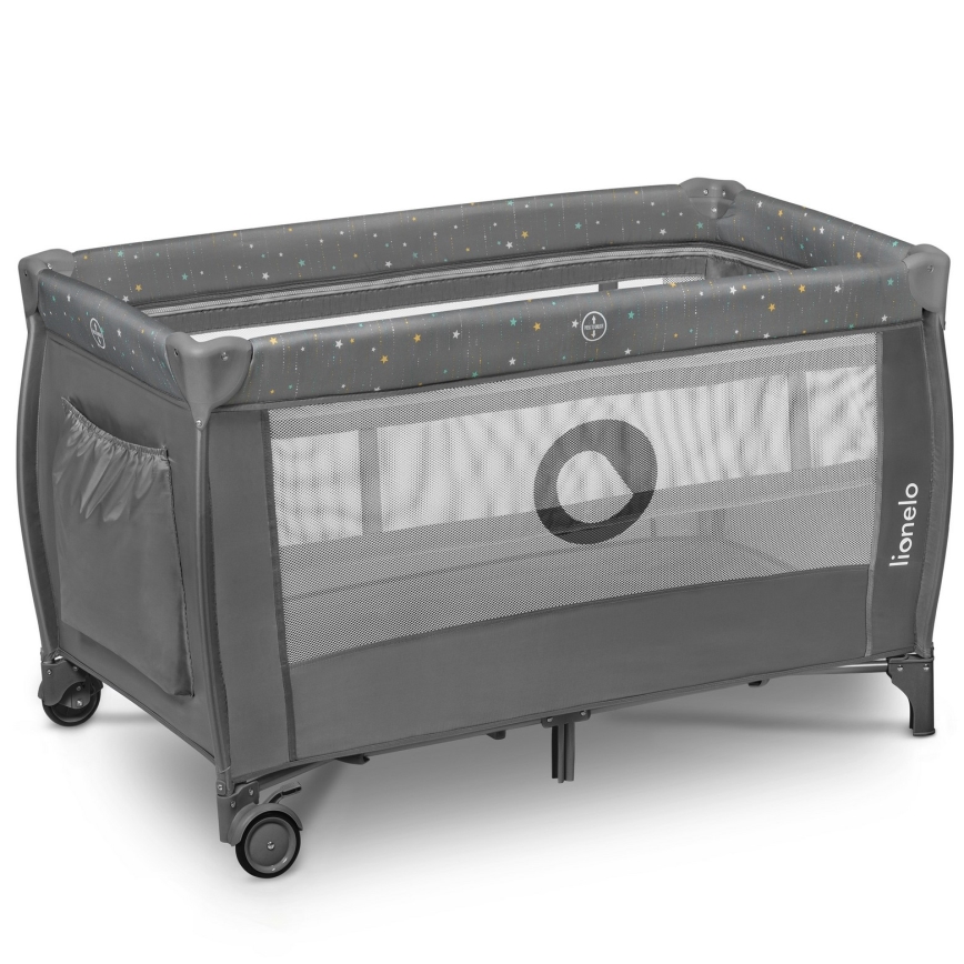 Lionelo - Berço de viagem STEFI PLUS Cinza Multicolor
