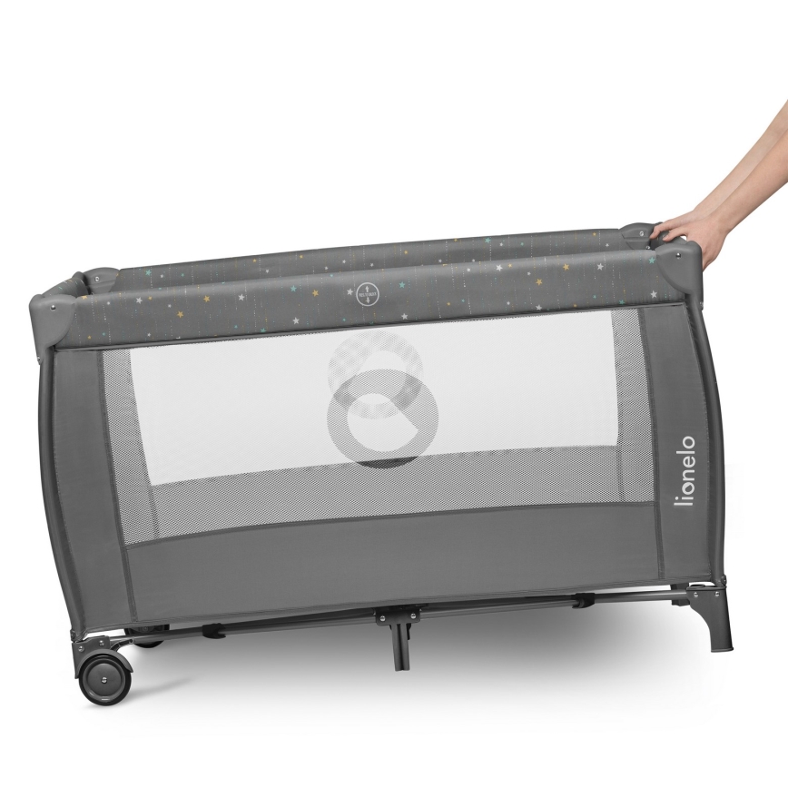 Lionelo - Berço de viagem STEFI PLUS Cinza Multicolor