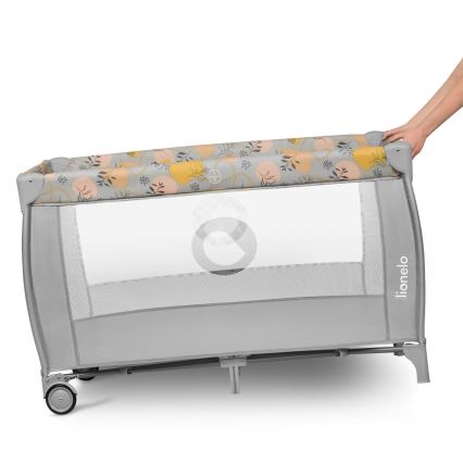 Lionelo - Berço de viagem STEFI PLUS Rosa e Amarelo