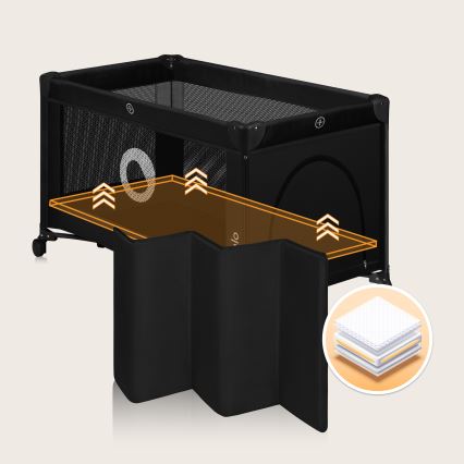 Lionelo - Berço de Viagem STEFI Preto Carbono