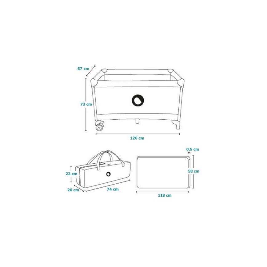 Lionelo - Berço de viagem STEFI rosa/cinzento