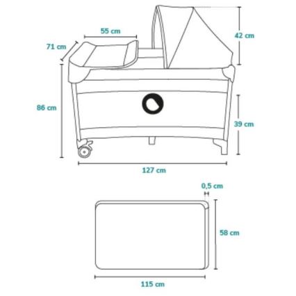 Lionelo - Berço de viagem SVEN PLUS azul