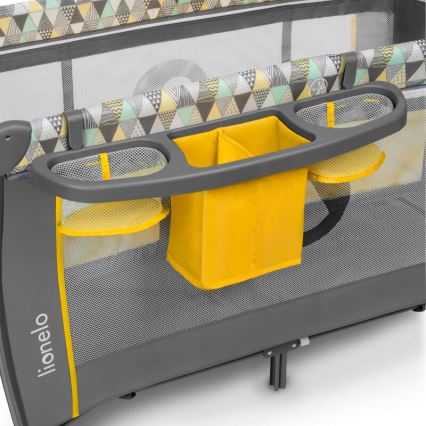 Lionelo - Berço de viagem SVEN PLUS cinza/amarelo