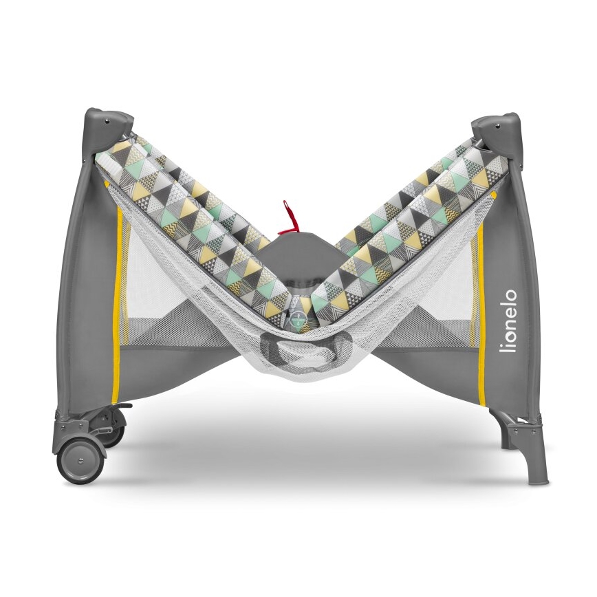 Lionelo - Berço de viagem SVEN PLUS cinza/amarelo