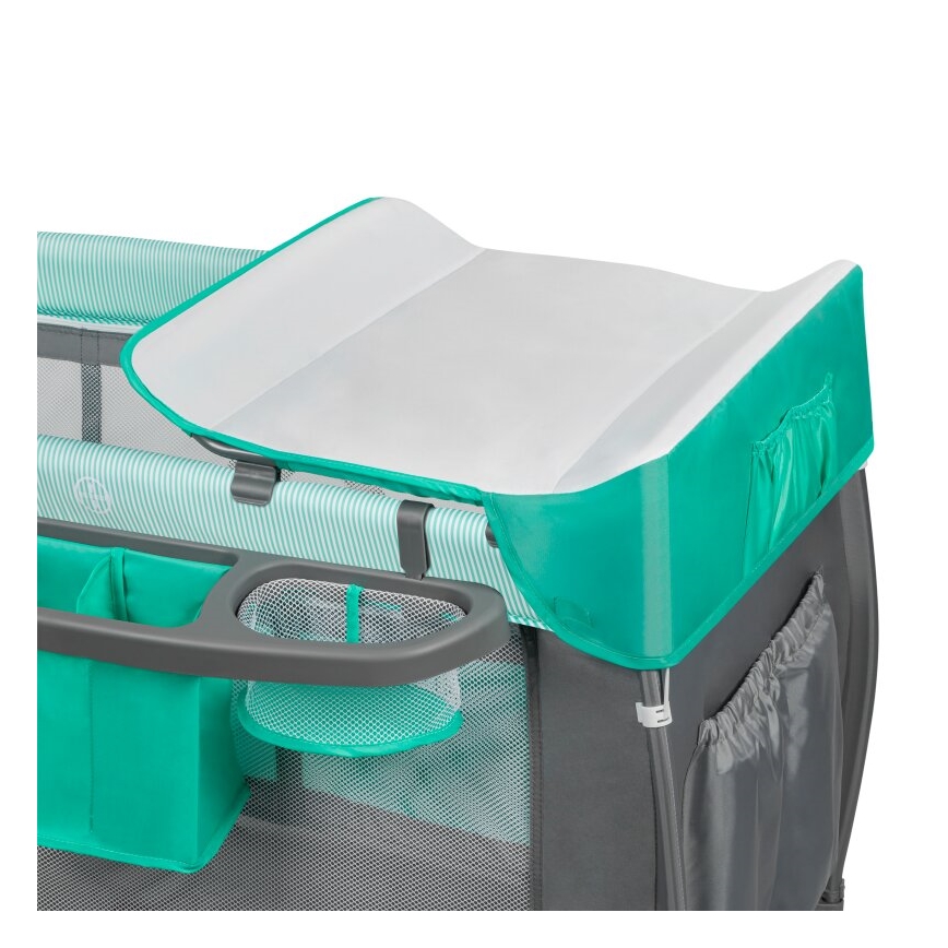 Lionelo - Berço de viagem SVEN PLUS cinzento/turquesa